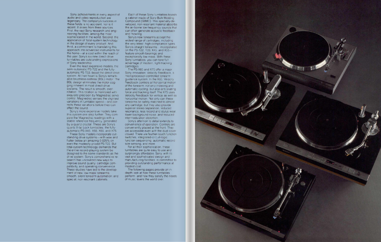 Sony Turntables 1980 Brochure