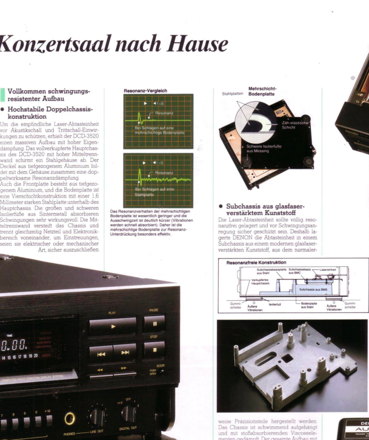 Denon Compact Disc CD Player DCD-3520 DCD-1420 DCD-820 Catalog Brochure - GERMAN